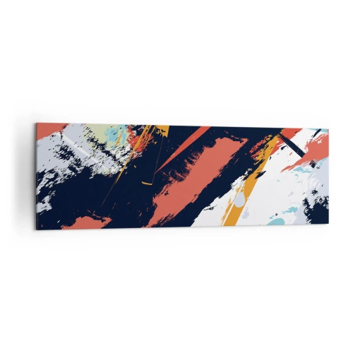 Bild auf Leinwand - Leinwandbild - Abstrakte Pinselstriche in leuchtenden Farben - 160x50cm - Dynamische Komposition - Moderne Wanddekoration für Wohnzimmer und Schlafzimmer ARTTOR