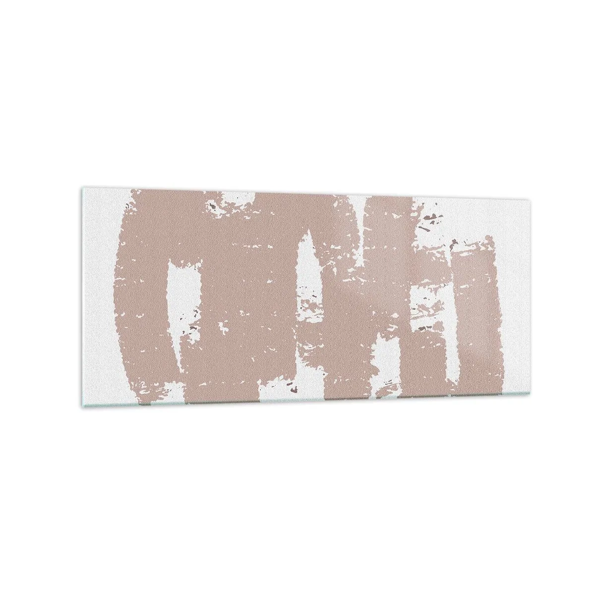 Glasbild - Bild auf glas - Zartrosa Formen auf hellem Hintergrund - 120x50cm - Abstraktion in zartem Rosa - Moderne Wanddekoration für Wohnzimmer und Schlafzimmer ARTTOR