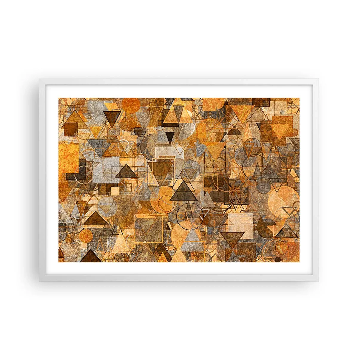 Poster in einem weißen Rahmen - Die Welt in Form - 70x50 cm