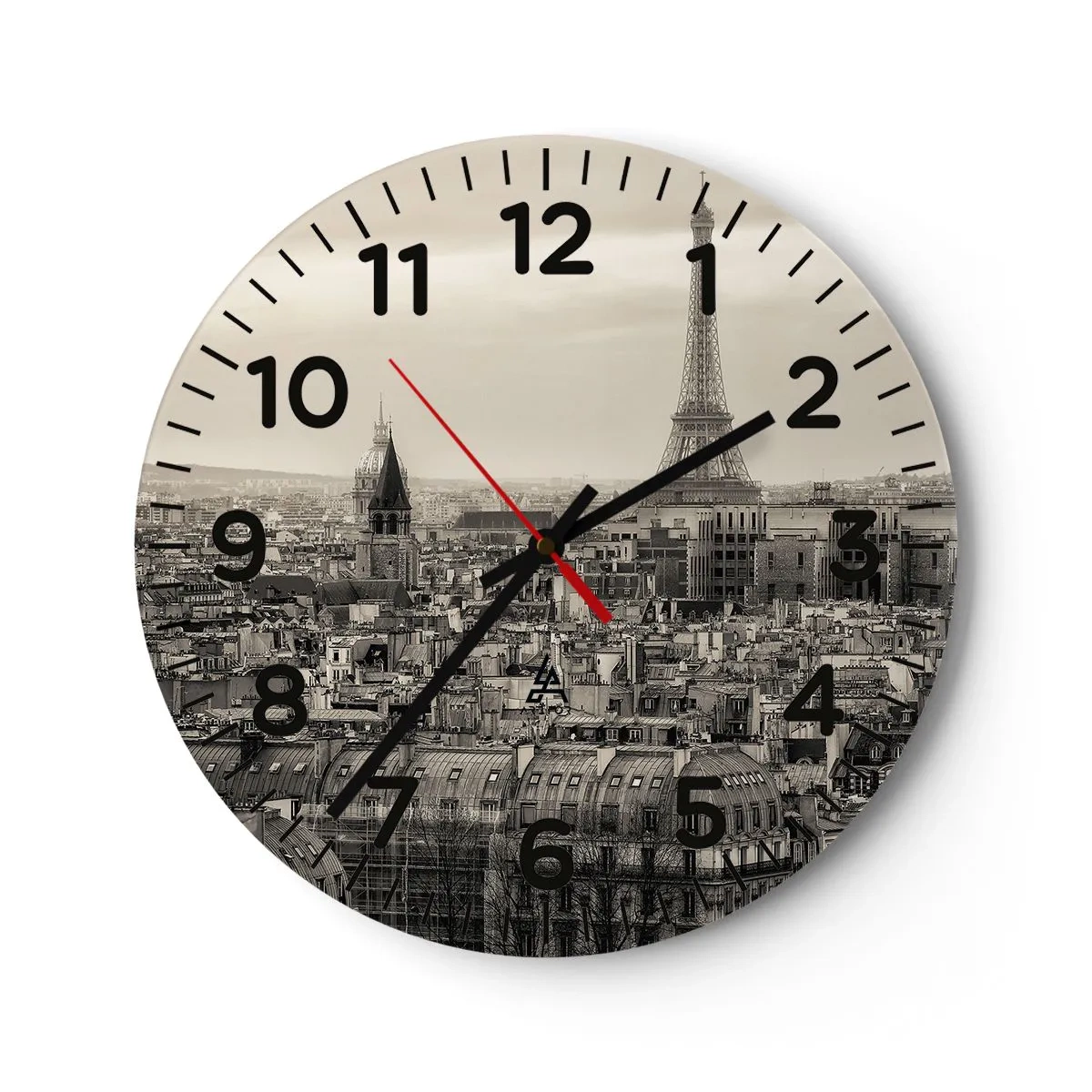 Wanduhr - Glasuhr - Über den Dächern von Paris - 30x30 cm