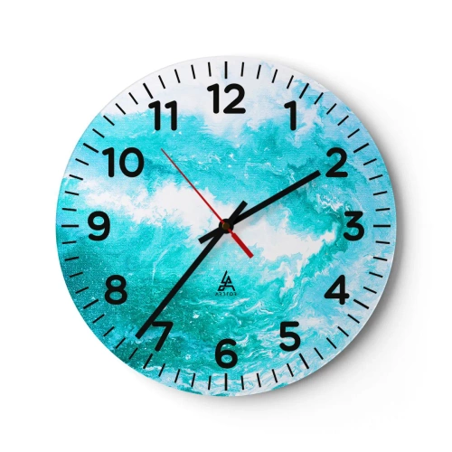 Wanduhr - Glasuhr - Im Kern des Elements - 30x30 cm
