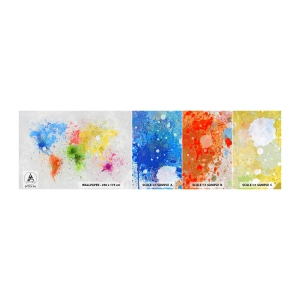 Fototapeten Muster Selbstklebend Deluxe Sticker - Alle Farben der Welt - Weltkarte, Kontinente, Reisen - 100x30 cm