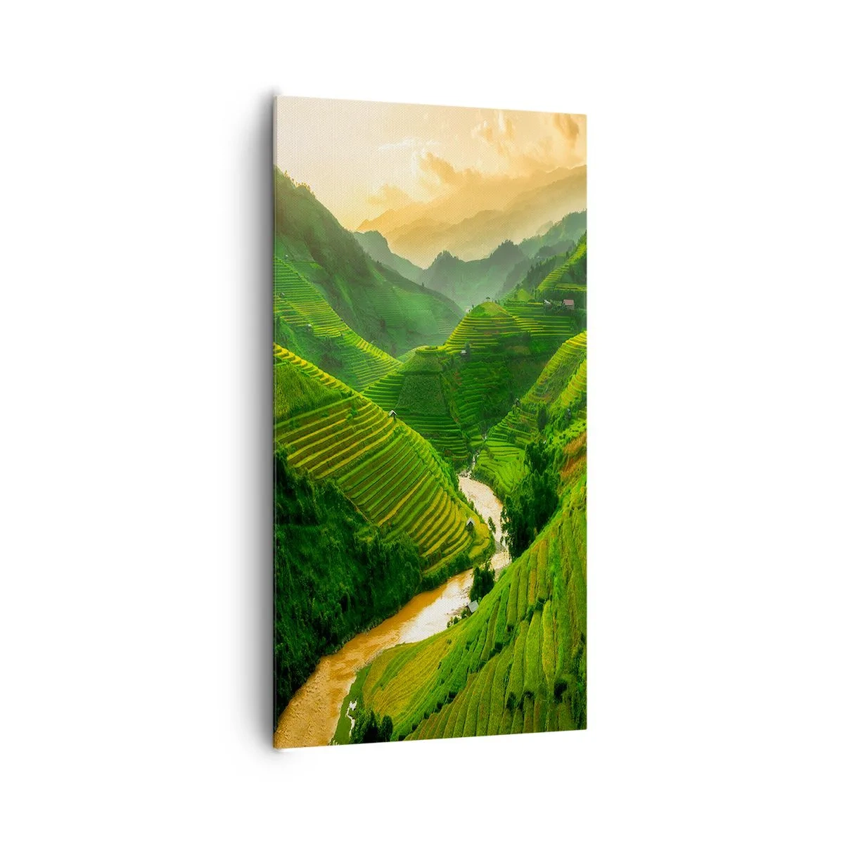 Bild auf Leinwand - Leinwandbild - Vietnamesisches Tal - 65x120 cm