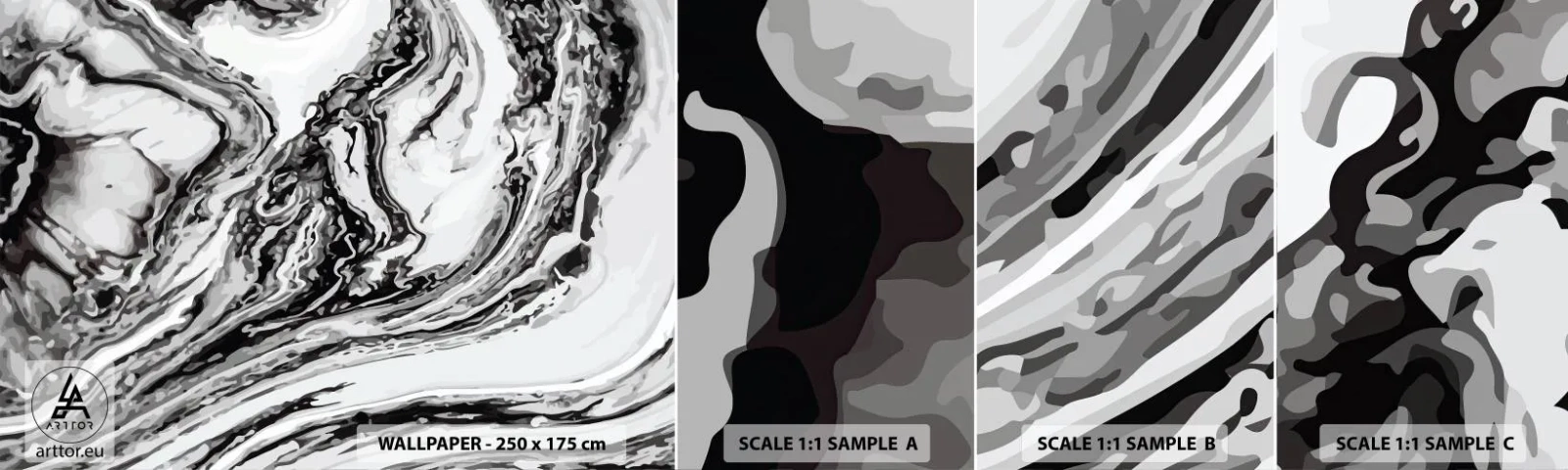 Fototapeten Muster Selbstklebend Deluxe Sticker - Am Anfang war Chaos - Abstraktion, Stück, Modernes Muster - 100x30 cm