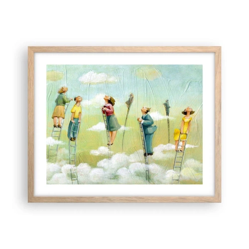 Poster in einem Rahmen aus heller Eiche - Hinter deinem Traum - 50x40 cm