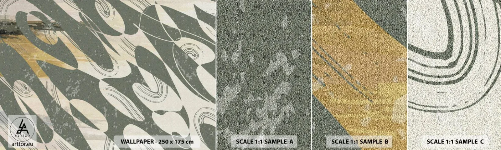 Fototapeten Muster Selbstklebend Deluxe Sticker - Rhythmische Abstraktion - Abstraktion, Modern, Alt - 100x30 cm