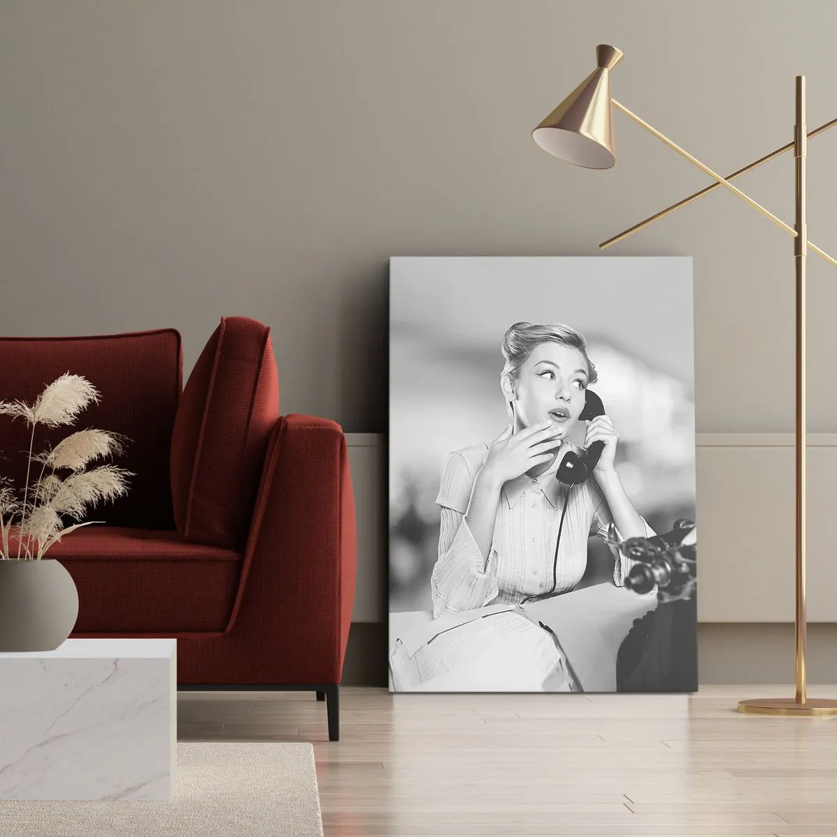 Bild auf Leinwand - Leinwandbild - Hallo, wir sind in den 1950er Jahren. - 55x100 cm