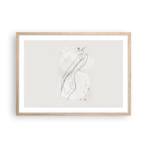 Poster in einem Rahmen aus heller Eiche - Der Blick schweift - 70x50 cm