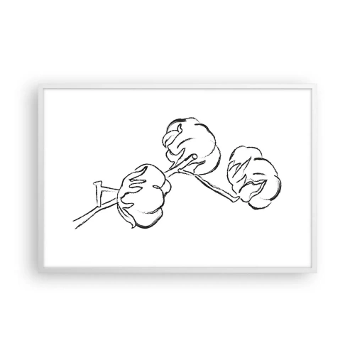 Poster in einem weißen Rahmen - Baumwolldaunen - 91x61 cm