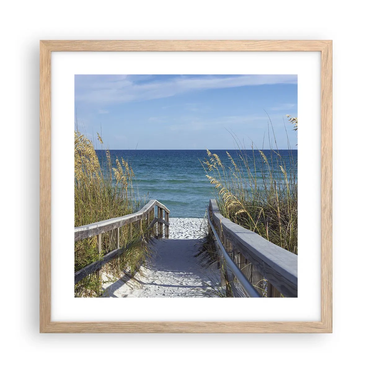 Poster in einem Rahmen aus heller Eiche - In der Sonne, im Wind - 40x40 cm