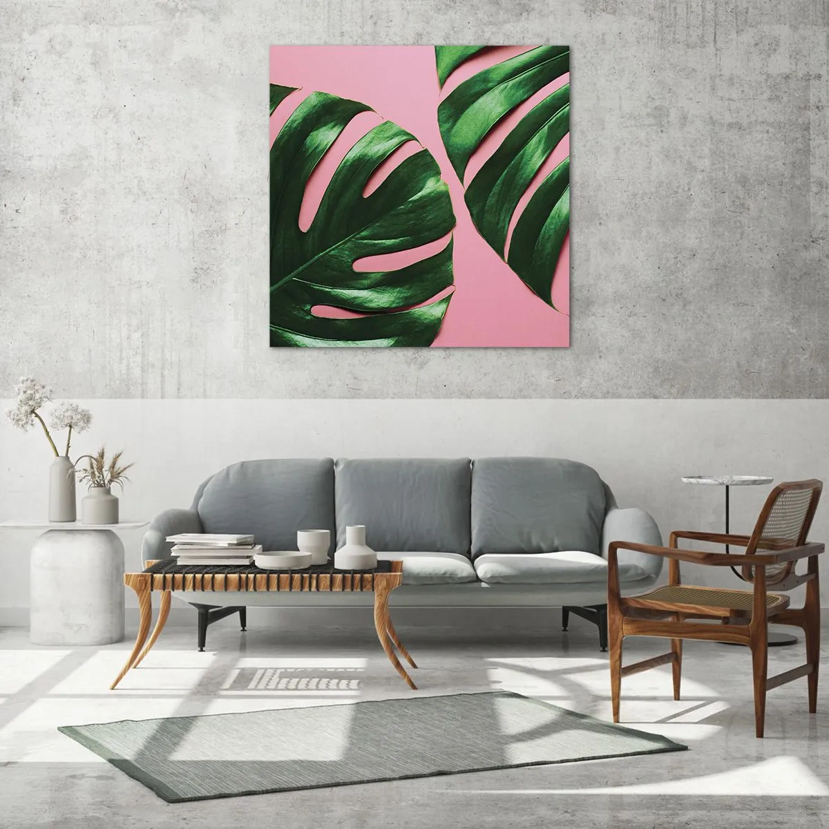 Glasbild - Bild auf glas - Rendezvous im Grünen - 60x60 cm