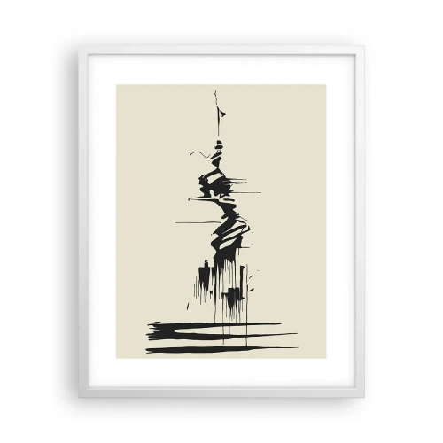 Poster in einem weißen Rahmen - Hastige Abstraktion - 40x50 cm