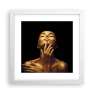 Poster in einem weißen Rahmen - Wie goldene Seide - 30x30 cm