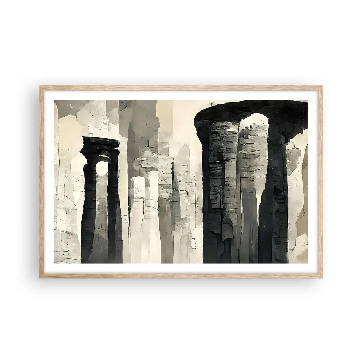 Poster in einem Rahmen aus heller Eiche - Majestät der Antike - 91x61 cm