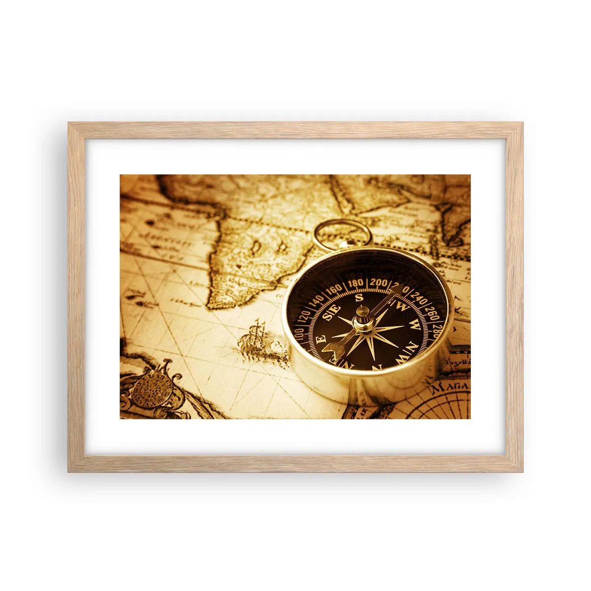 Poster in einem Rahmen aus heller Eiche - Ost oder West? - 40x30 cm