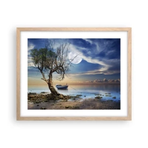 Poster in einem Rahmen aus heller Eiche - Ist das das Ende oder der Anfang? - 50x40 cm