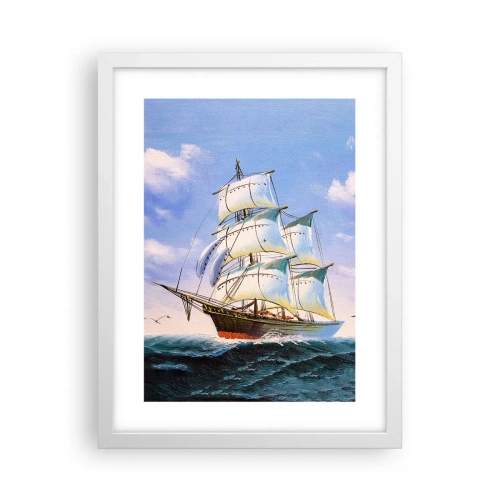 Poster in einem weißen Rahmen - Mit Stolz mit dem Wind - 30x40 cm