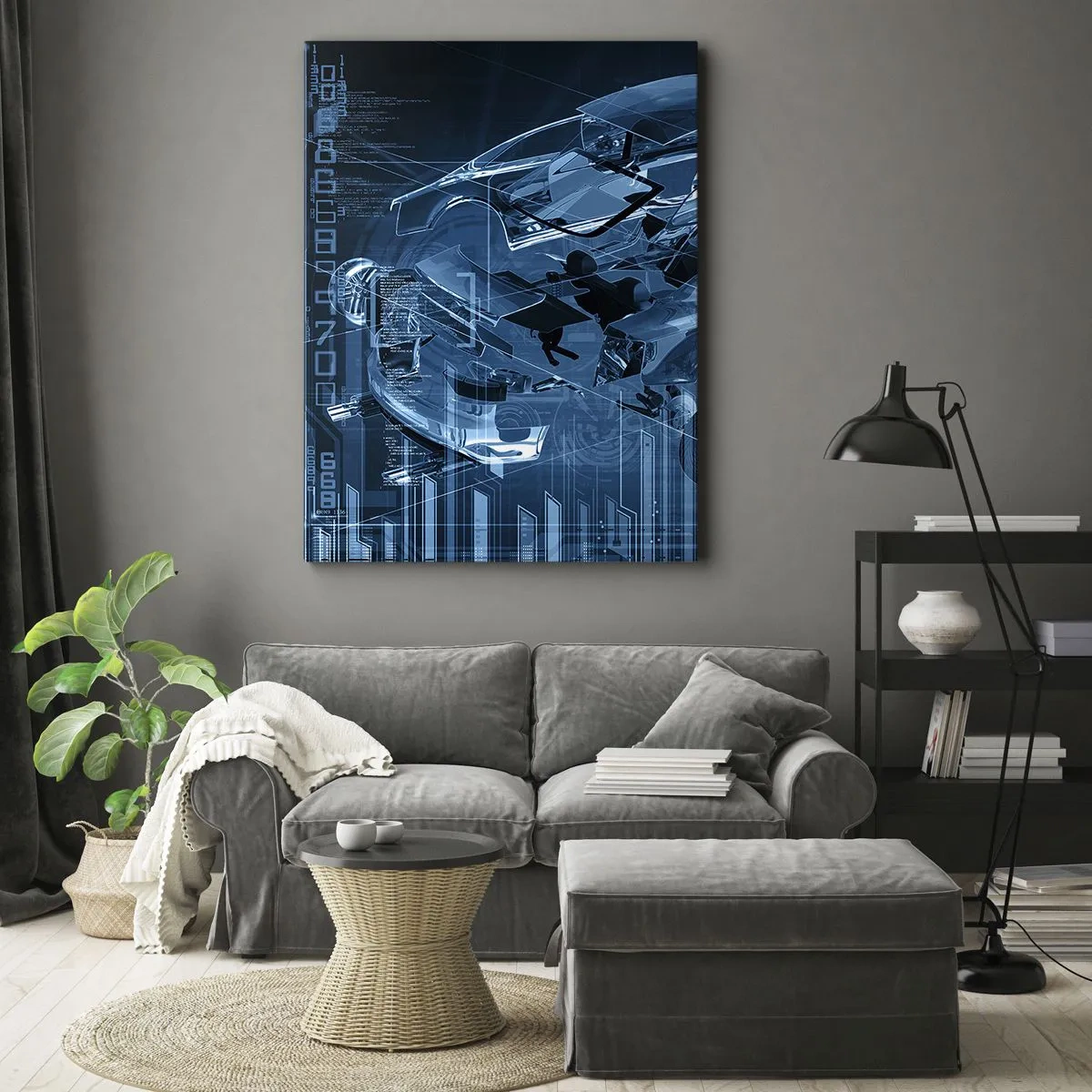 Bild auf Leinwand - Leinwandbild - Technische Anatomie - 55x100 cm