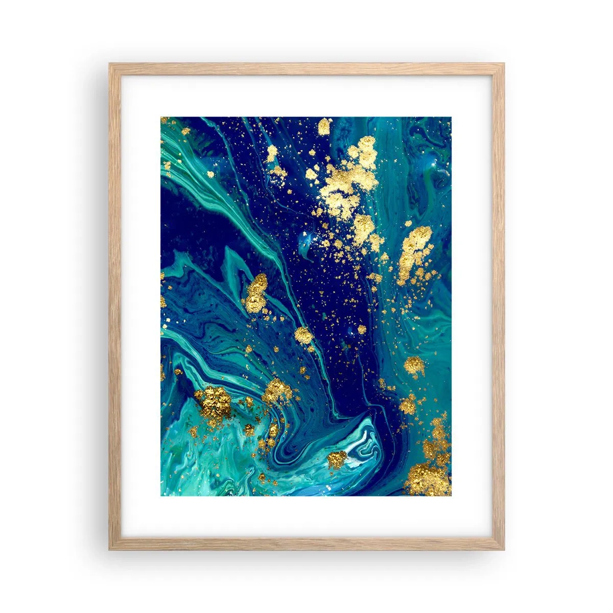Poster in einem Rahmen aus heller Eiche - Die Blütenblätter der Sonne - 40x50 cm