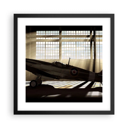Poster in einem schwarzem Rahmen - Die Ruhe eines Kriegers - 40x40 cm