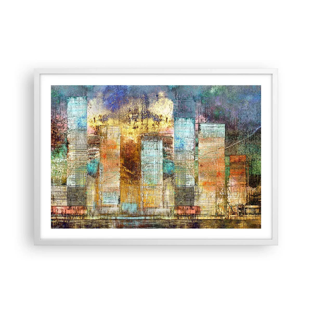 Poster in einem weißen Rahmen - Sonnige Metropole - 70x50 cm