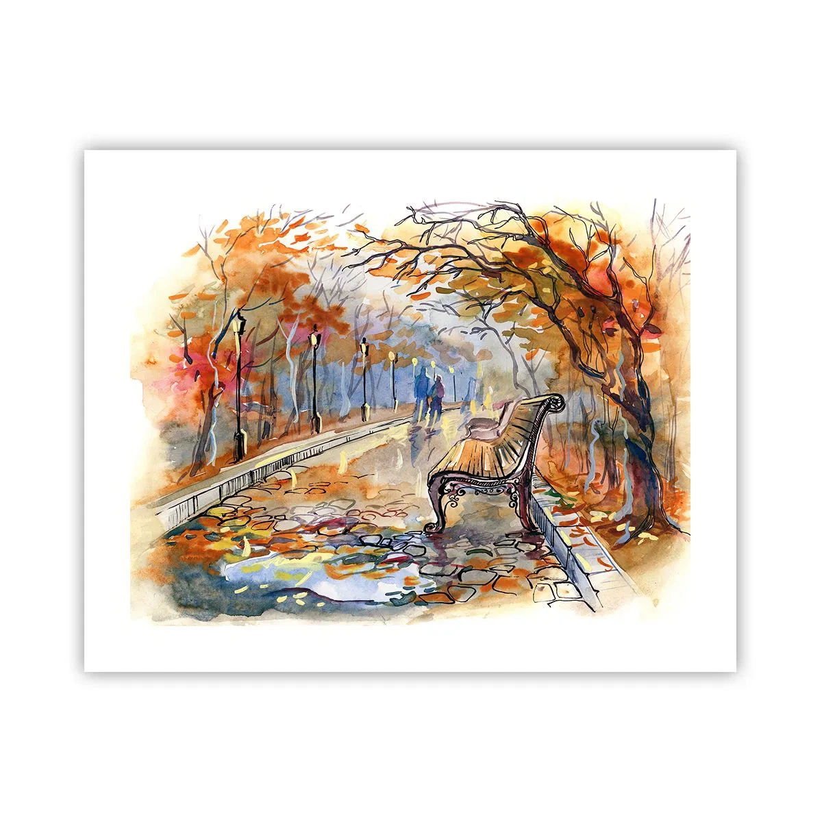 Poster - Gemeinsam im Herbst wandern - 50x40 cm