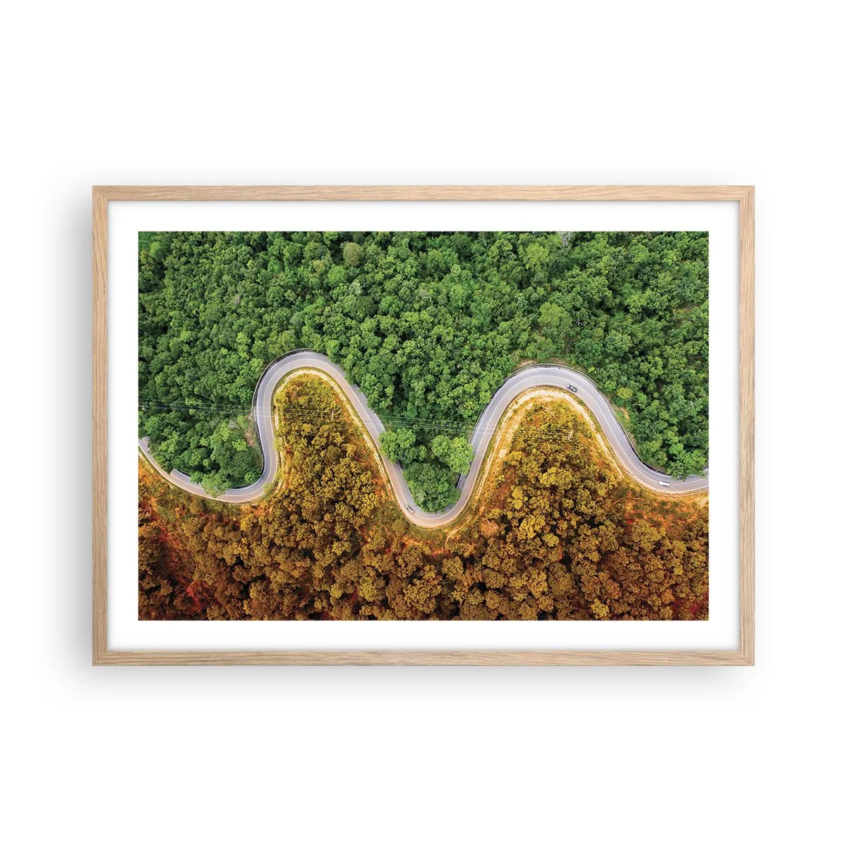 Poster in einem Rahmen aus heller Eiche - Grenzen und Durchbrüche - 70x50 cm