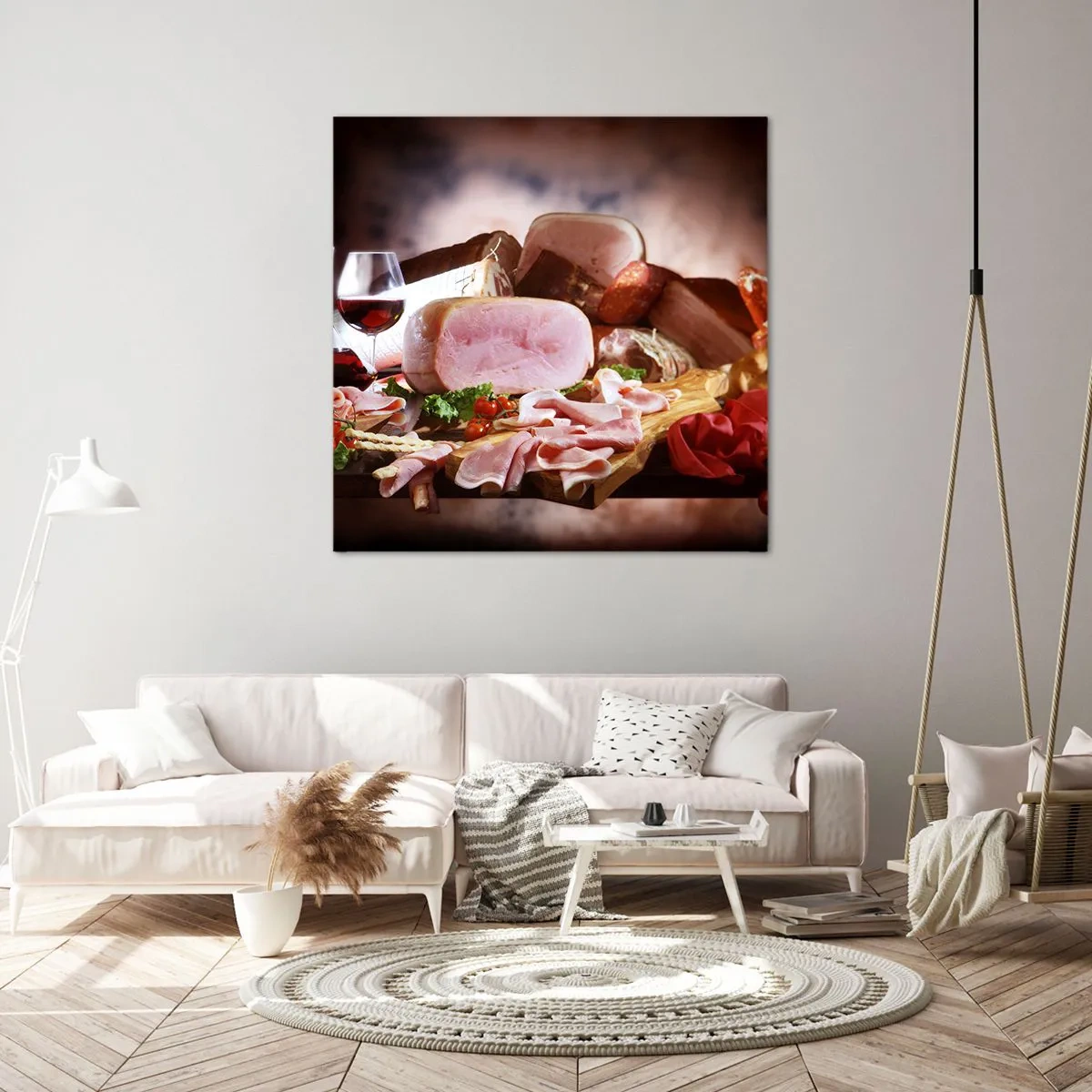 Bild auf Leinwand - Leinwandbild - Ein kulinarischer Traum mit einer Karaffe - 40x40 cm