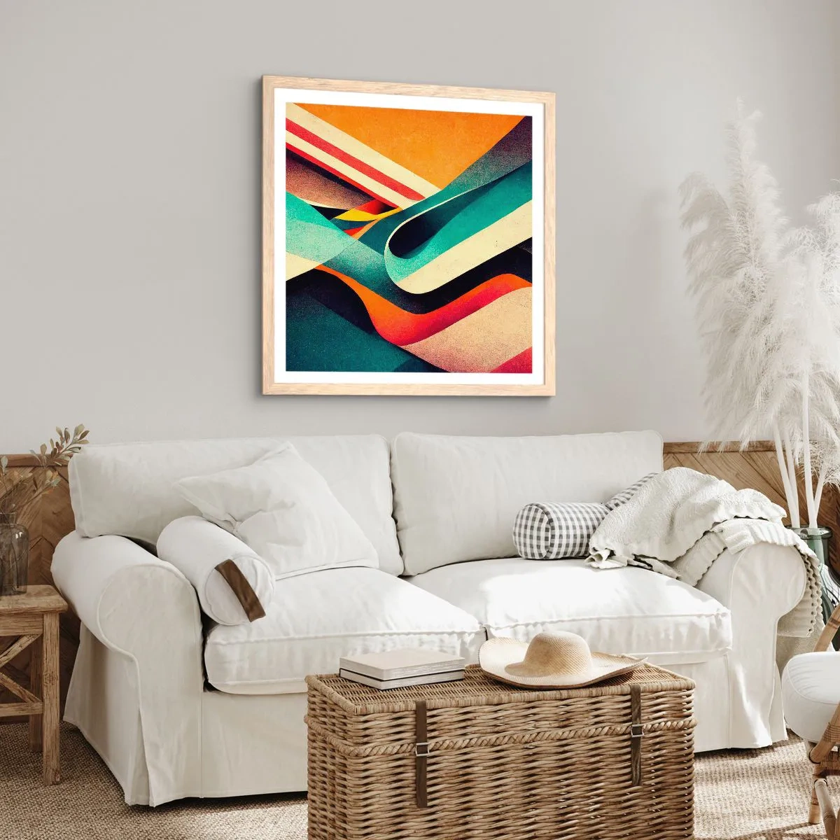 Poster in einem Rahmen aus heller Eiche - Intensive Komposition - 40x40 cm