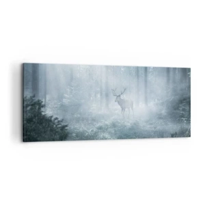Bild auf Leinwand - Leinwandbild - Morgenvisite auf dem Grundstück - 100x40 cm