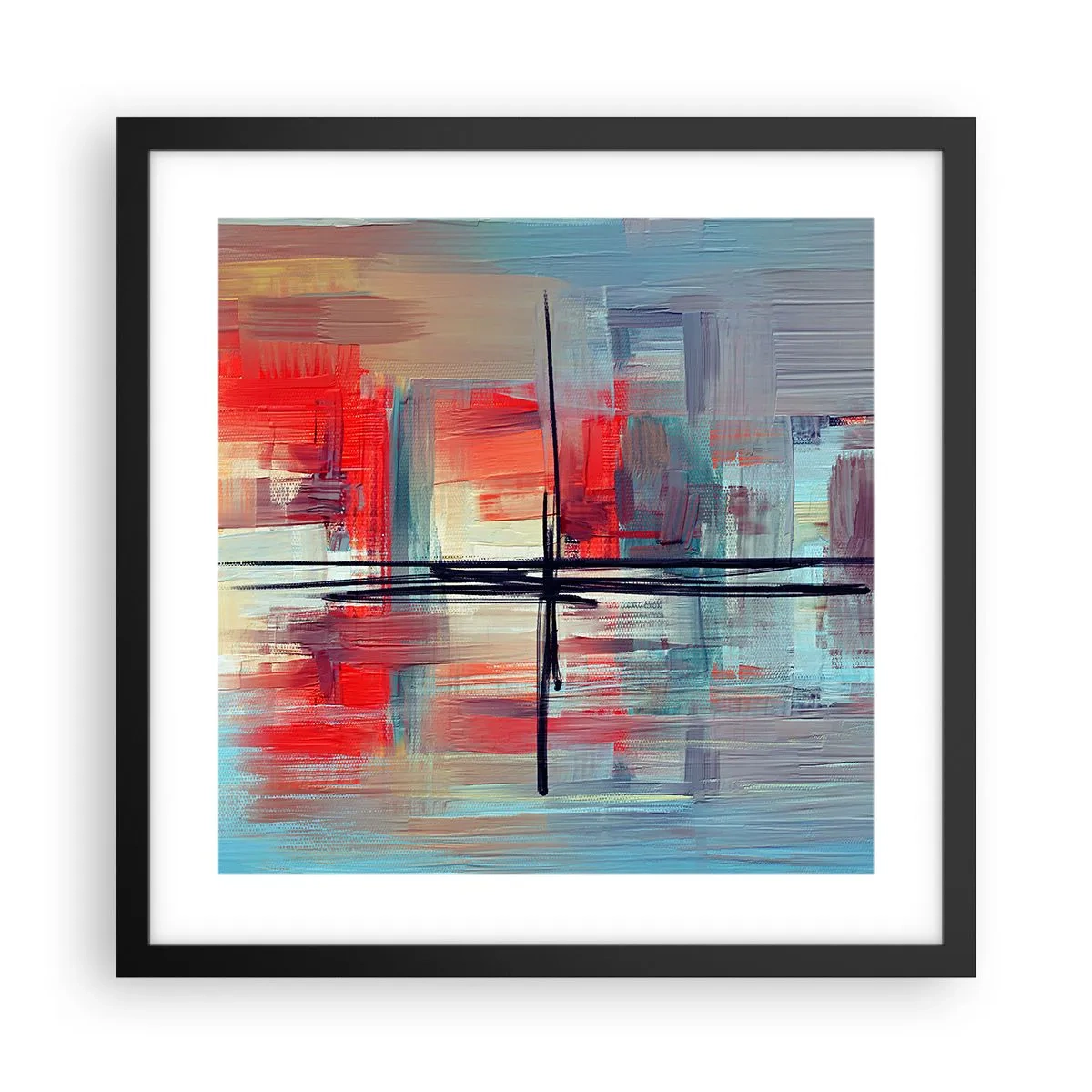 Poster in einem schwarzem Rahmen - Landschaft in einer unbekannten Dimension - 40x40 cm