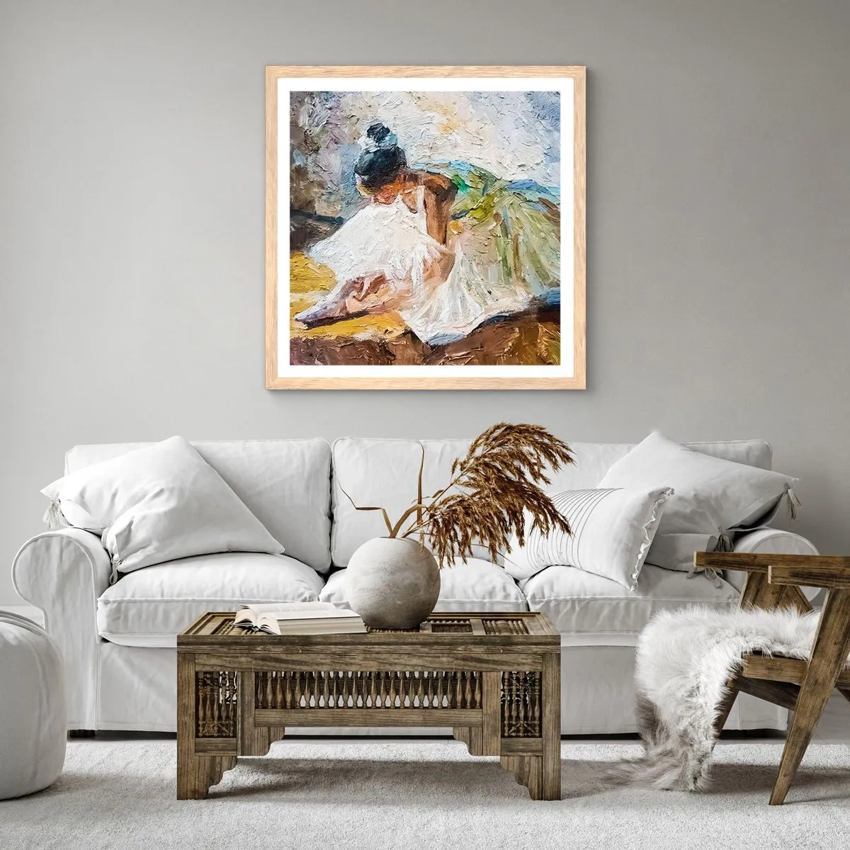 Poster in einem Rahmen aus heller Eiche - Aus einem Gemälde von Degas - 50x50 cm