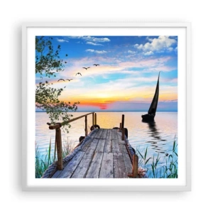 Poster in einem weißen Rahmen - Guten Abend - 60x60 cm