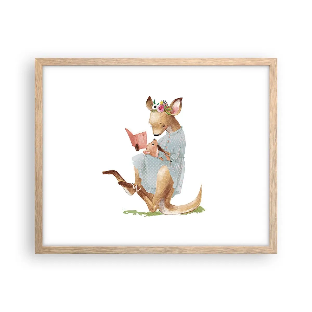 Poster in einem Rahmen aus heller Eiche - Lies mir vor Mama - 50x40 cm