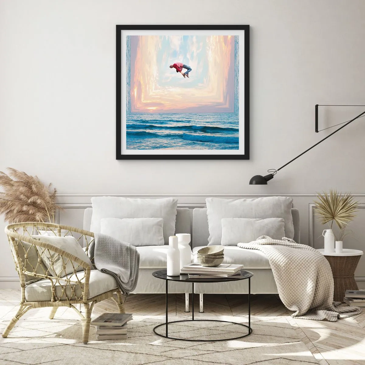 Poster in einem schwarzem Rahmen - In eine andere Dimension - 60x60 cm