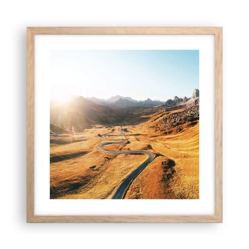 Poster in einem Rahmen aus heller Eiche - In einem goldenen Tal - 40x40 cm