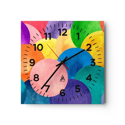 Wanduhr - Glasuhr - Die ursprüngliche Fülle des Lebens - 40x40 cm