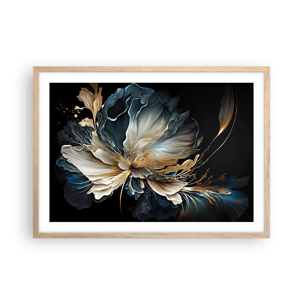 Poster in einem Rahmen aus heller Eiche - Märchenhafte Farnblume - 70x50 cm