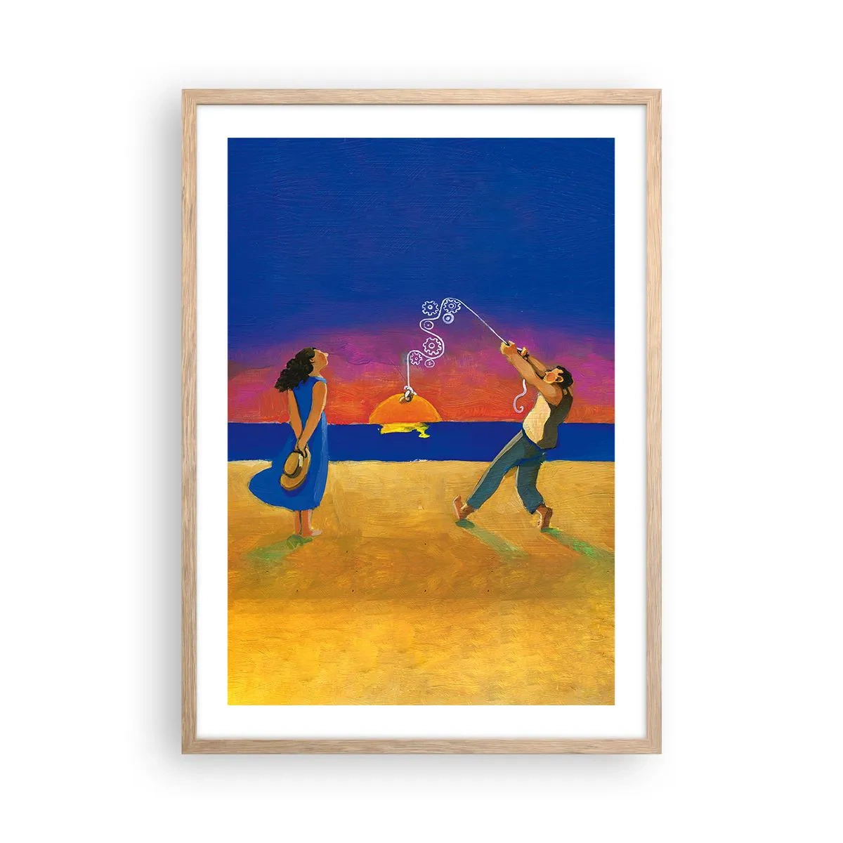 Poster in einem Rahmen aus heller Eiche - Mehr als ein Sternchen vom Himmel - 50x70 cm