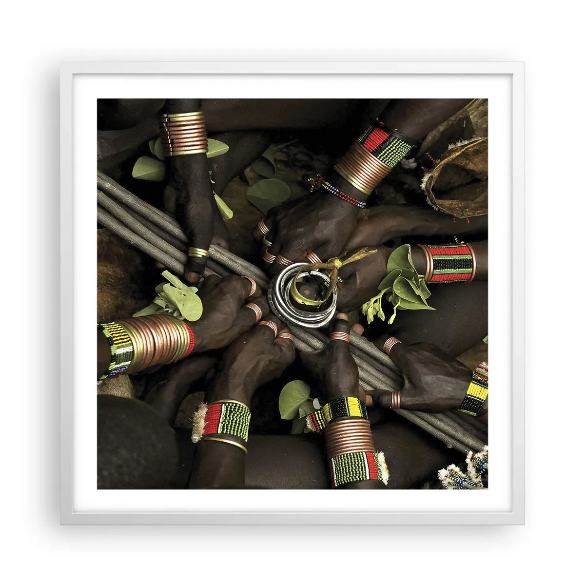 Poster in einem weißen Rahmen - Wir sind zusammen - 60x60 cm