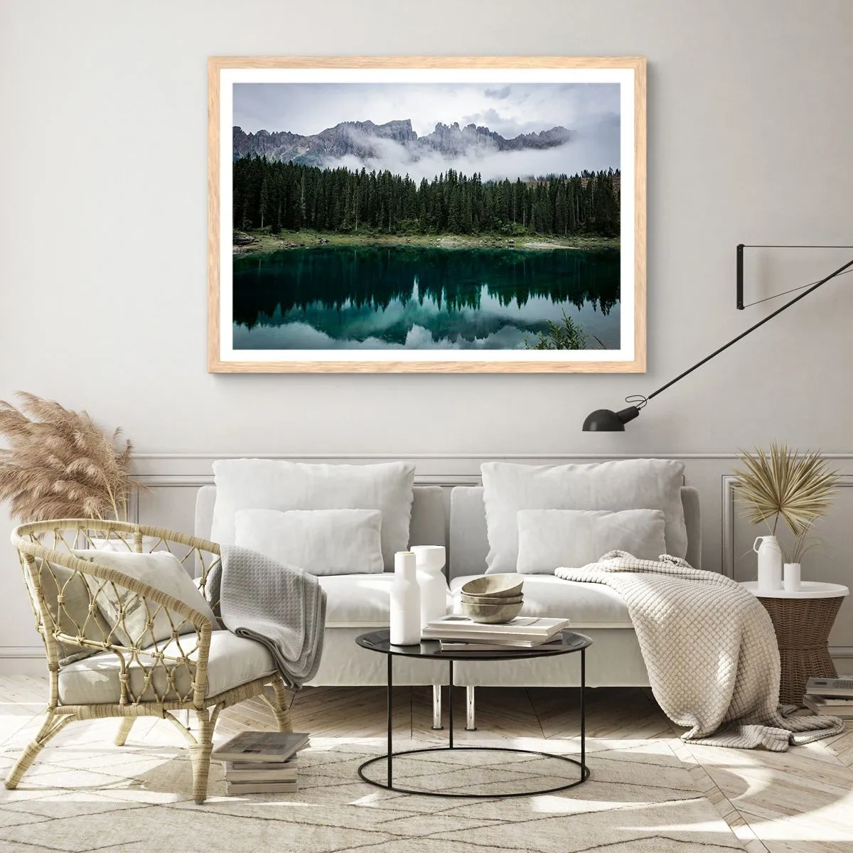 Poster in einem Rahmen aus heller Eiche - Leise, leise, lass uns das Trinkwasser nicht wecken ... - 50x40 cm