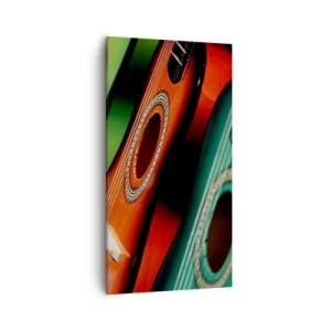 Bild auf Leinwand - Leinwandbild - Die Gitarre hat viele Farben - 55x100 cm