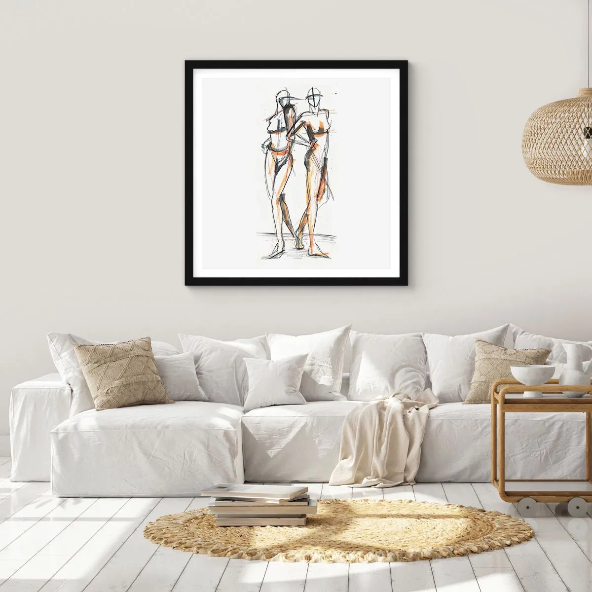 Poster in einem schwarzem Rahmen - Studie der Gnade - 40x40 cm