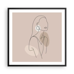 Poster in einem schwarzem Rahmen - Mädchenhafte Ikone - 60x60 cm