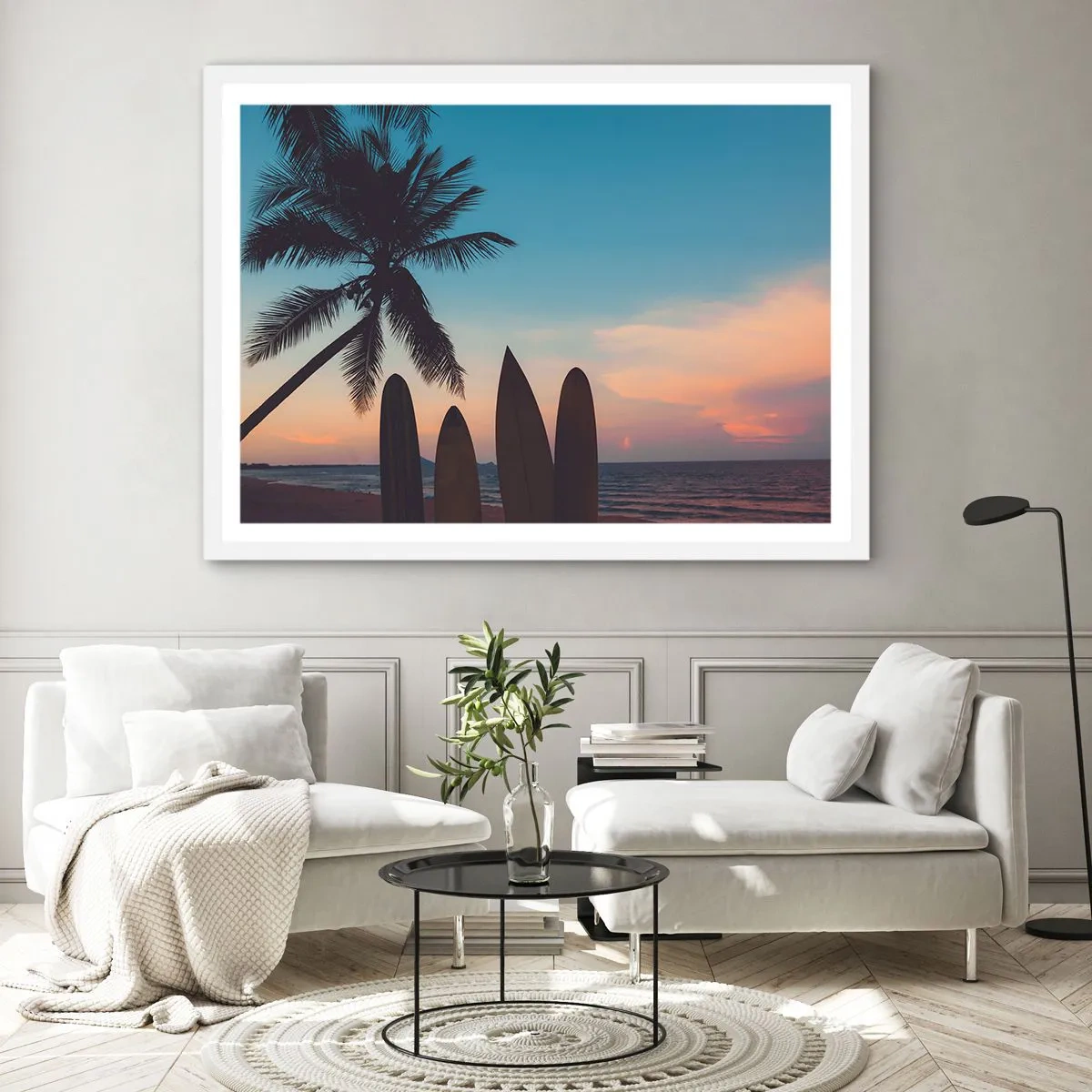 Poster in einem weißen Rahmen - Morgen wird es auch lustig - 70x50 cm