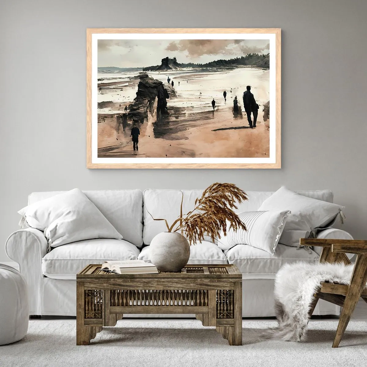 Poster in einem Rahmen aus heller Eiche - Einberufen - 70x50 cm