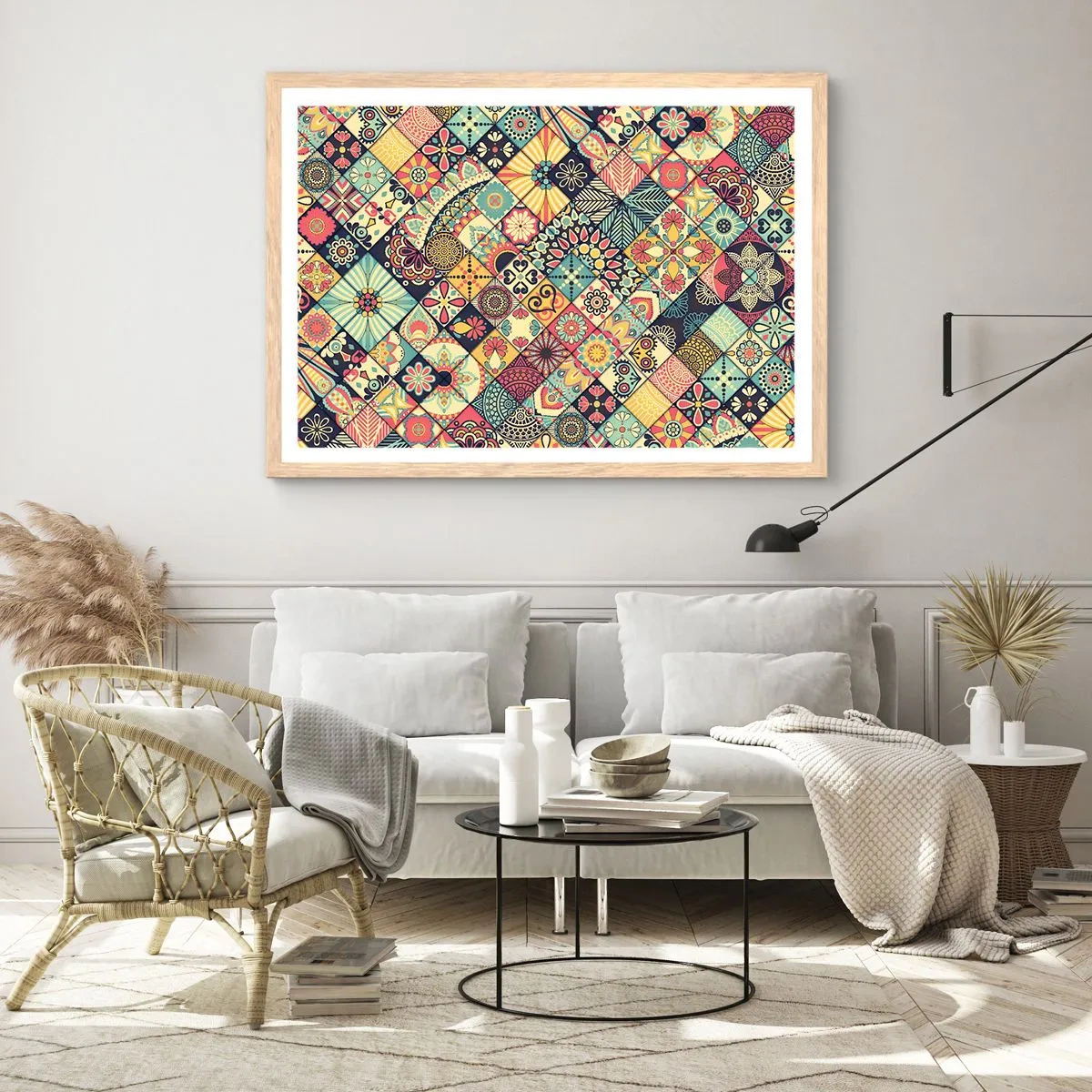 Poster in einem Rahmen aus heller Eiche - marokkanische Atmosphäre - 100x70 cm