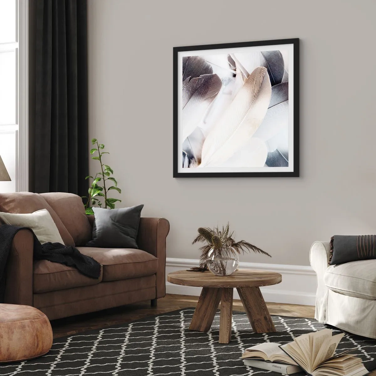 Poster in einem schwarzem Rahmen - Fast engelhaft - 50x50 cm