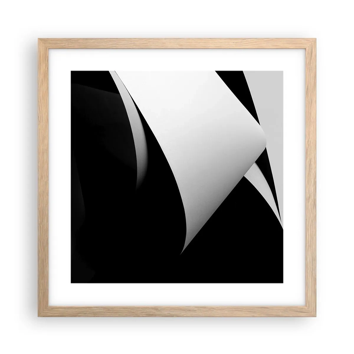 Poster in einem Rahmen aus heller Eiche - Lichtflächen aus der Schattentiefe - 40x40 cm