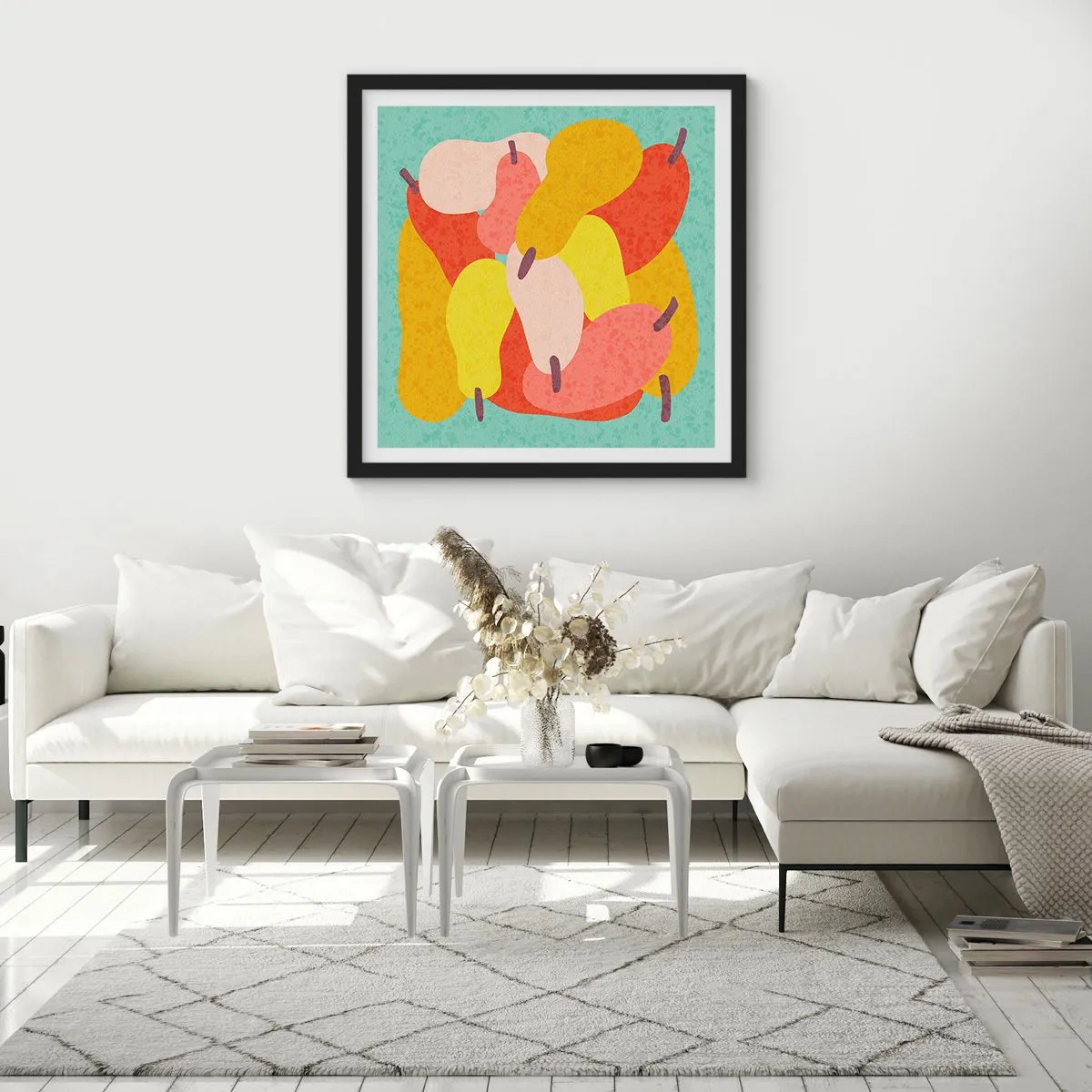 Poster in einem schwarzem Rahmen - Probieren Sie die Sommersonne - 40x40 cm